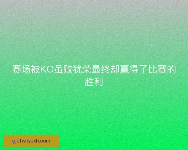 赛场被KO虽败犹荣最终却赢得了比赛的胜利